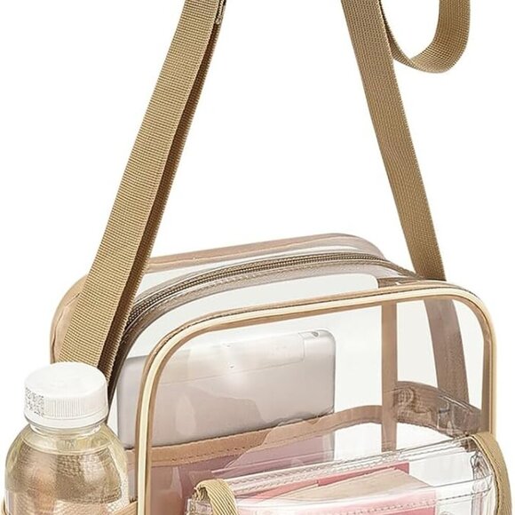 Khaki Waterproof Crossbody Purse with Adjustable Strap - Event-Ready Design - Picture 1 of 8
